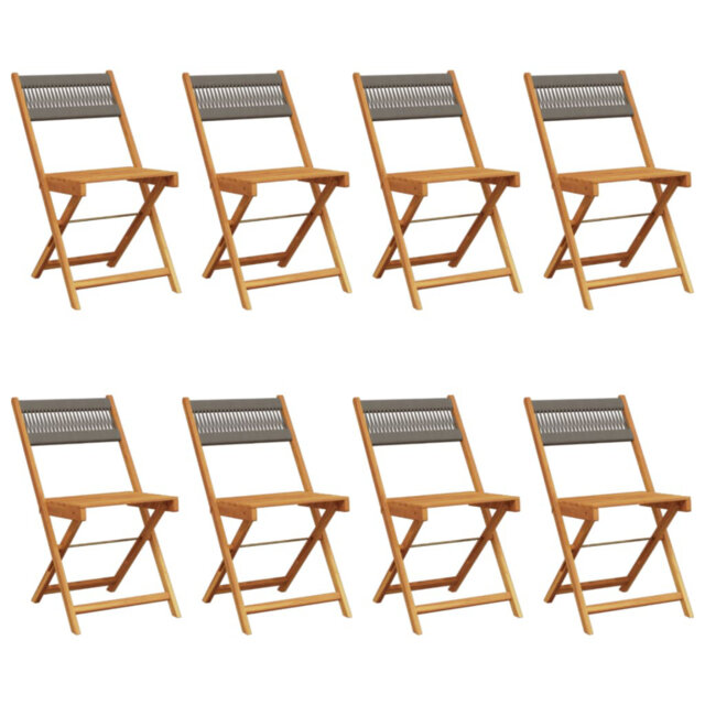 vidaXL Folding Garden Chairs 8 pcs Solid Wood Acacia