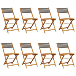 vidaXL Folding Garden Chairs 8 pcs Solid Wood Acacia