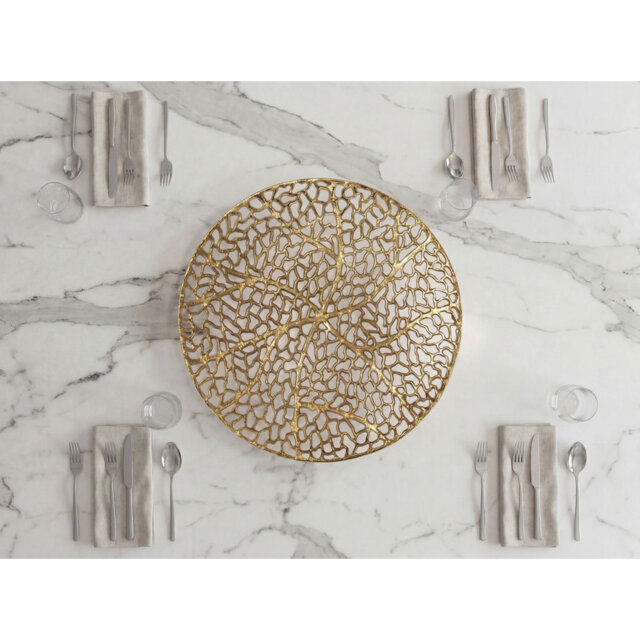 Round Silver Aluminium Decorative Bowl