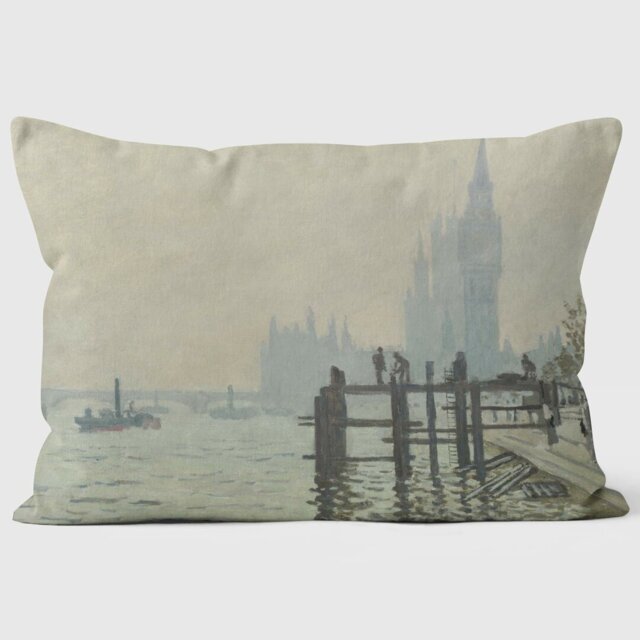 The Thames below Westminster - Claude Monet - National Gallery Cushion