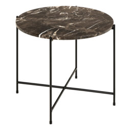Side Table with Polished Marble Stone 52x40cm