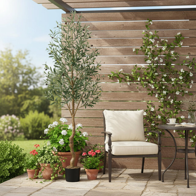 Lifelike 6FT Artificial Olive Tree Realistic Indoor & Outdoor Decor