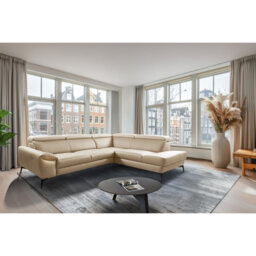 Alvoro Genuine Leather Corner Sofa with Electric Seat Extension & Adjustable Headrests