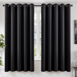 66×72in Eyelet Thermal Blackout Curtains Pair, Soundproof Room Darkening Drapes