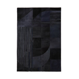 Jeromy Large Machine Woven Wool Black Rug