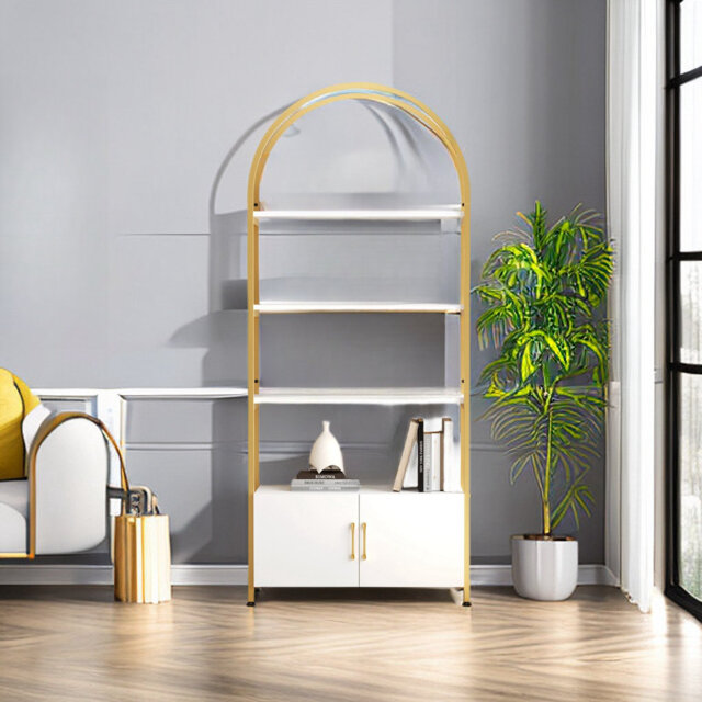 "Zakiria 71.5"" H x 31.5"" W Metal Standard Bookcase"