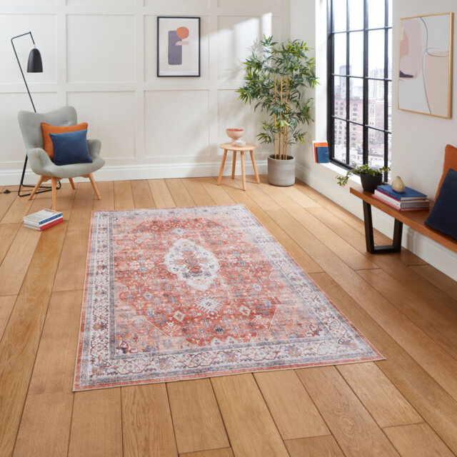 Tabriz area rug Digitally Printed Rectangle Terracotta
