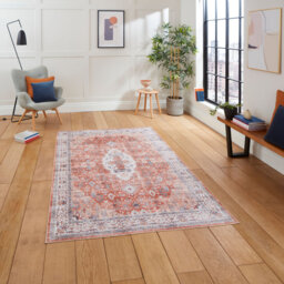 Tabriz area rug Digitally Printed Rectangle Terracotta