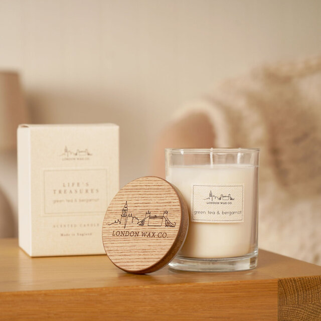 The London Wax Company Green Tea and Bergamot Lidded Candle 226g