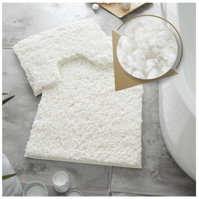 Luxury Zero Twist Bath Mat Set 2 Piece Plush Microfiber Bathroom Rug & Pedestal Mat Non Slip Absorbent Washable