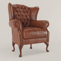 Matewan Upholstered Wingback Chair with Footstool