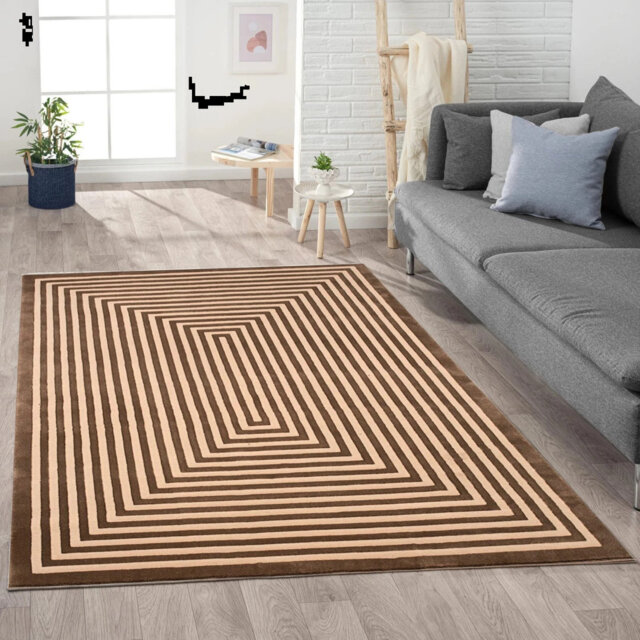 3D Effect Geometric Area Rug Soft Short Pile Carpet For Living Room, Bedroom Hallway Runner Rug Round Rug Floor Mats Door Mats