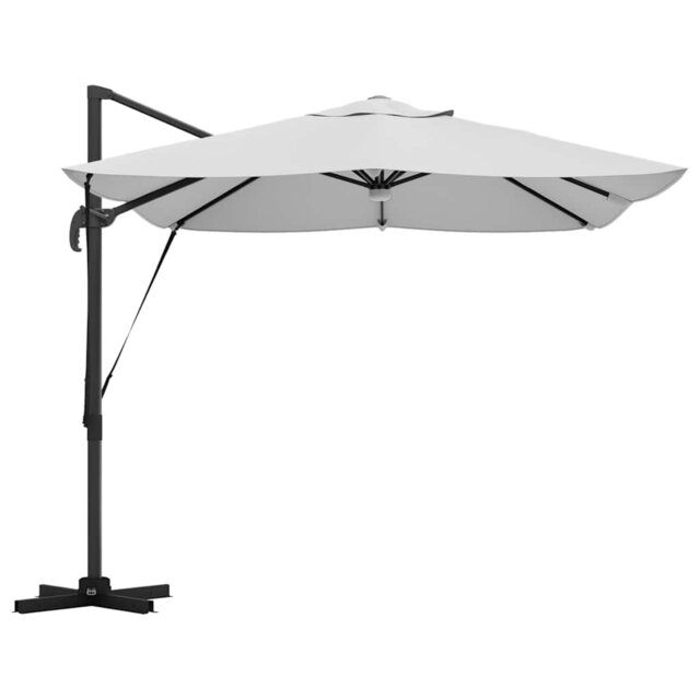 Roma Parasol with LED Strip Lights Aluminium and Polyester Garden Shade