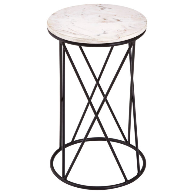 Cross Design Round Side Table