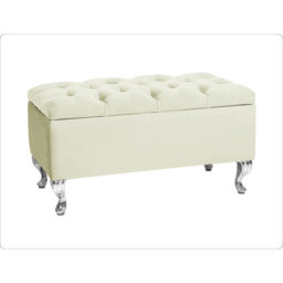 Londona Wide Velvet Tufted Rectangle Solid Color Standard Ottoman Bench with Storage, Upholstery Footstool End of Bed Bench