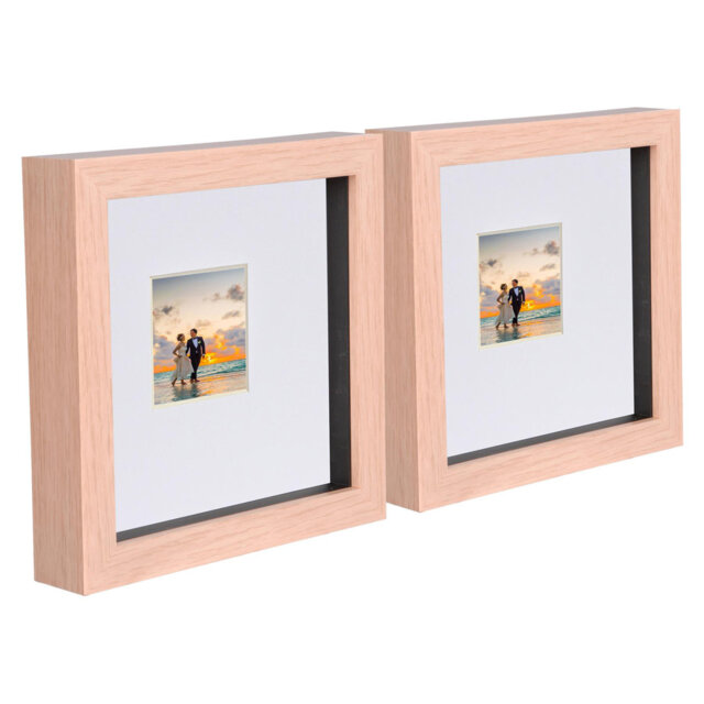 Shadow Box Picture Frame - Set of 2 with Mat