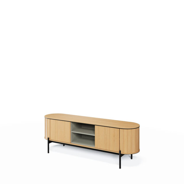 Stylish Medina 5 TV Cabinet, Oak Vincenza & Eucalyptus Finish, Modern Entertainment Storage