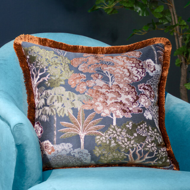 Woodlands Feathers Floral Square Scatter Cushion Cushion With Filling