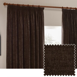 Heavy Chenille Room Darkening Pencil Pleat Curtains