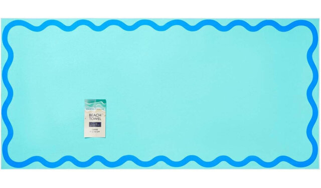 SCALLOP EDGE BEACH TOWELS AQUA