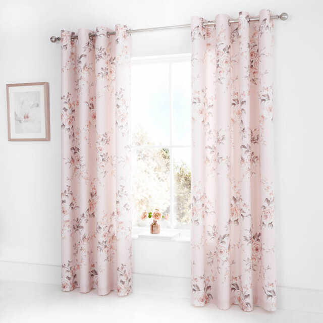 Canterbury Floral Lined Eyelet Curtains