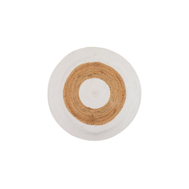 Natural White Jute Cotton Rug 220x1x220cm