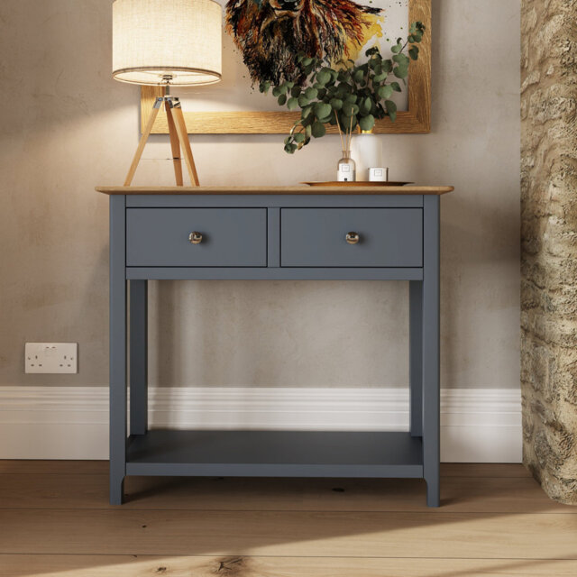 Casiano 85cm Solid Wood 2 Drawer Console Table