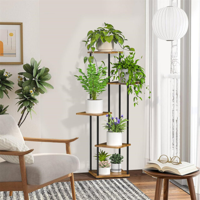 Plant Stand Indoor, 5-Tier Tall Plant Stands Plant Shelf Indoor Clearance, Corner Display Rack Flower Pot Holder, Metal Flower Shelves For Multiple Pl