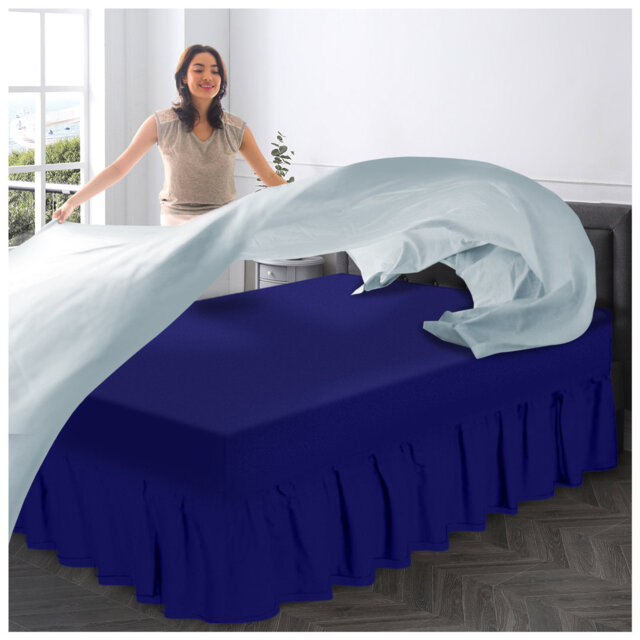 Premium Cotton Blend Plain Dyed Valance Sheet - Soft Durable and Breathable Luxury Bed Sheet for Ultimate Comfort