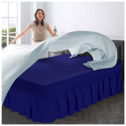 Premium Cotton Blend Plain Dyed Valance Sheet - Soft Durable and Breathable Luxury Bed Sheet for Ultimate Comfort