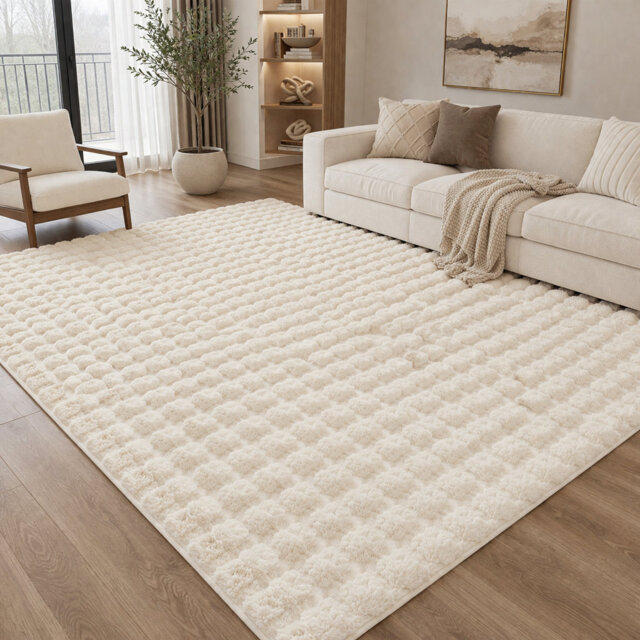 Modern Bubble Area Rug Contemporary Geometric Indoor Living Room Bedroom Scandinavian Minimalist Soft Plush Polyester Carpet