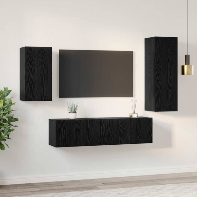 TV Cabinet Set Wall-Mounted 4 Pcs 30.5 X 30 X 90 Cm