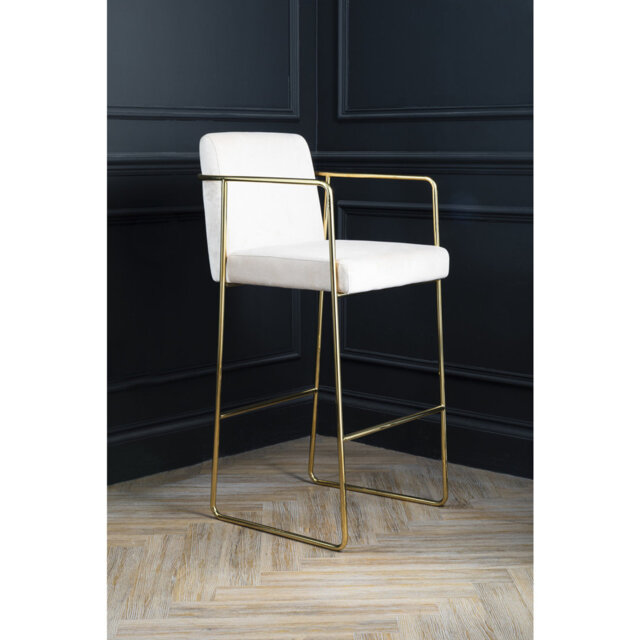 Wicksham Upholstered Counter Stool with Metal Frame