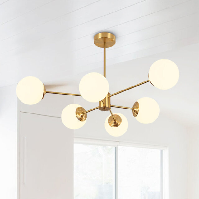 Buchholtz 90cm Modern Opal Glass Bubble Sputnik Chandelier