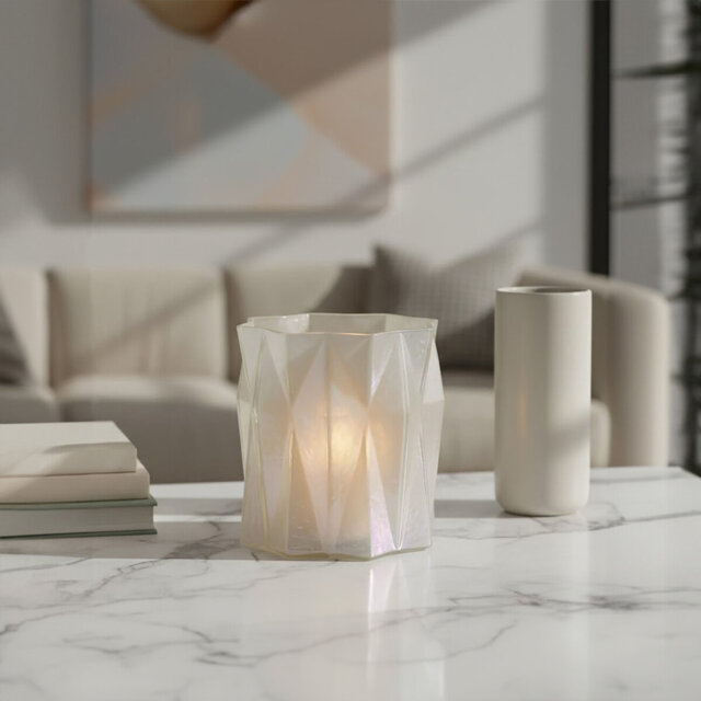 16cm Glass Tabletop Tealight Holder