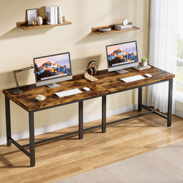 Jameah 200cm Double Computer Desk, Extra Long 2 Person Desk Workstation