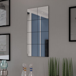 Frameless Mirror Tiles Glass 20.5cm Bathroom Vanity Makeup Decor