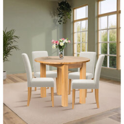Hatcher 4 - Person Drop Leaf Solid Oak Dining Set