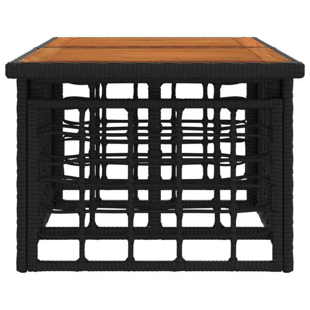 vidaXL Garden Table PE Rattan and Glass Outdoor Balcony Patio Furniture Dining
