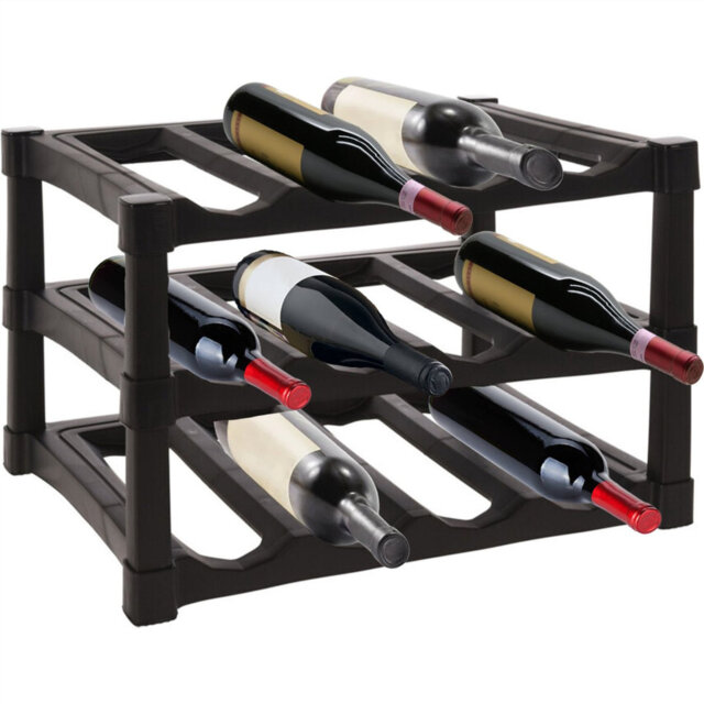 Tabletop Wine Bottle Rack Black