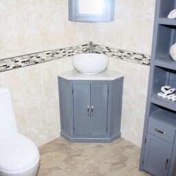 Andralyn 550mm Single Bathroom Vanity with Vessel Stone Basin