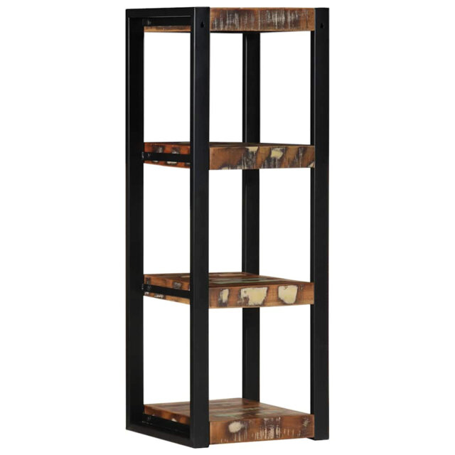 Wall Shelf Multicolour 35X35x100 Cm Solid Wood Reclaimed