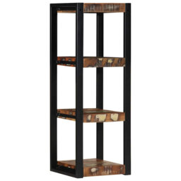 Wall Shelf Multicolour 35X35x100 Cm Solid Wood Reclaimed