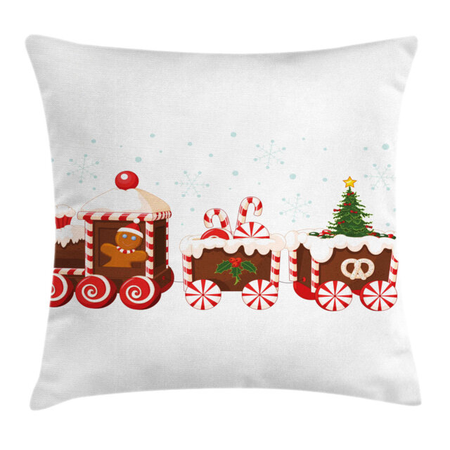 Subhan Christmas Gingerbread Train Outdoor Cushion Cover