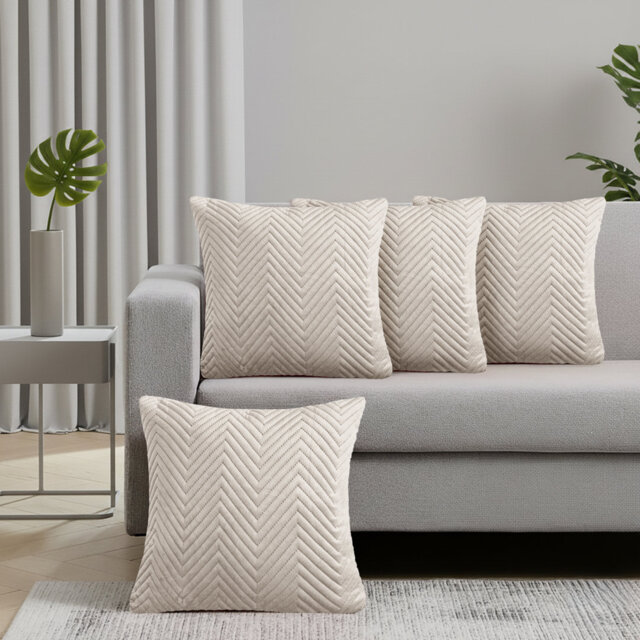 Embossed Velvet Cushion Cover (4 Piece Set)
