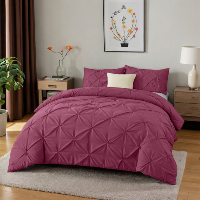 Microfiber Solid No Pattern Colour Duvet Cover Set with Pillowcases