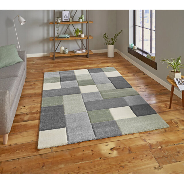 Brooklyn area rug Machine Woven Rectangle Beige/Green