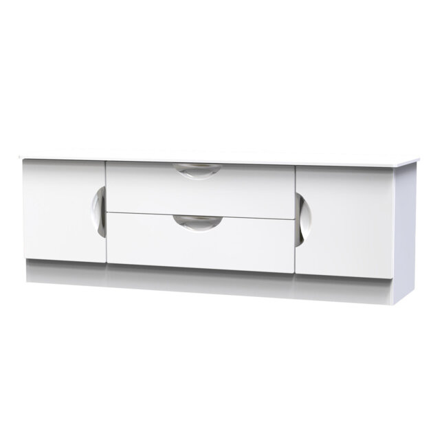 Rutilio 2 Door 2 Drawer Superwide TV Unit in Kashmir Gloss & Kashmir (Ready Assembled)