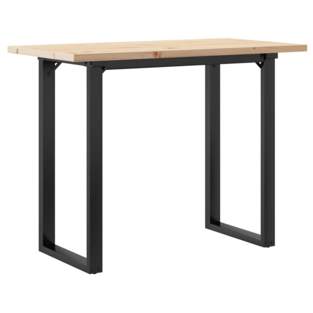 Dining Table O-Frame 75.5 Cm Solid Wood Pine And Steel