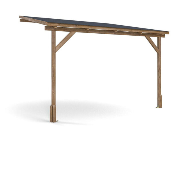 Dunster House Lean To Wooden Gazebo with Super Felt, 3m x 3m Wall Mounted Garden Shelter Utopia